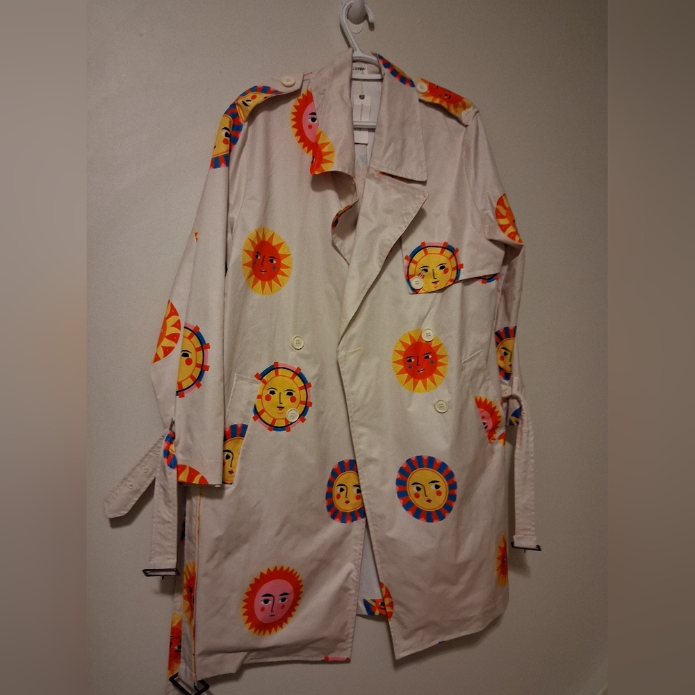PEPALOVES Sunshine Print Trenchcoat Medium w/tag